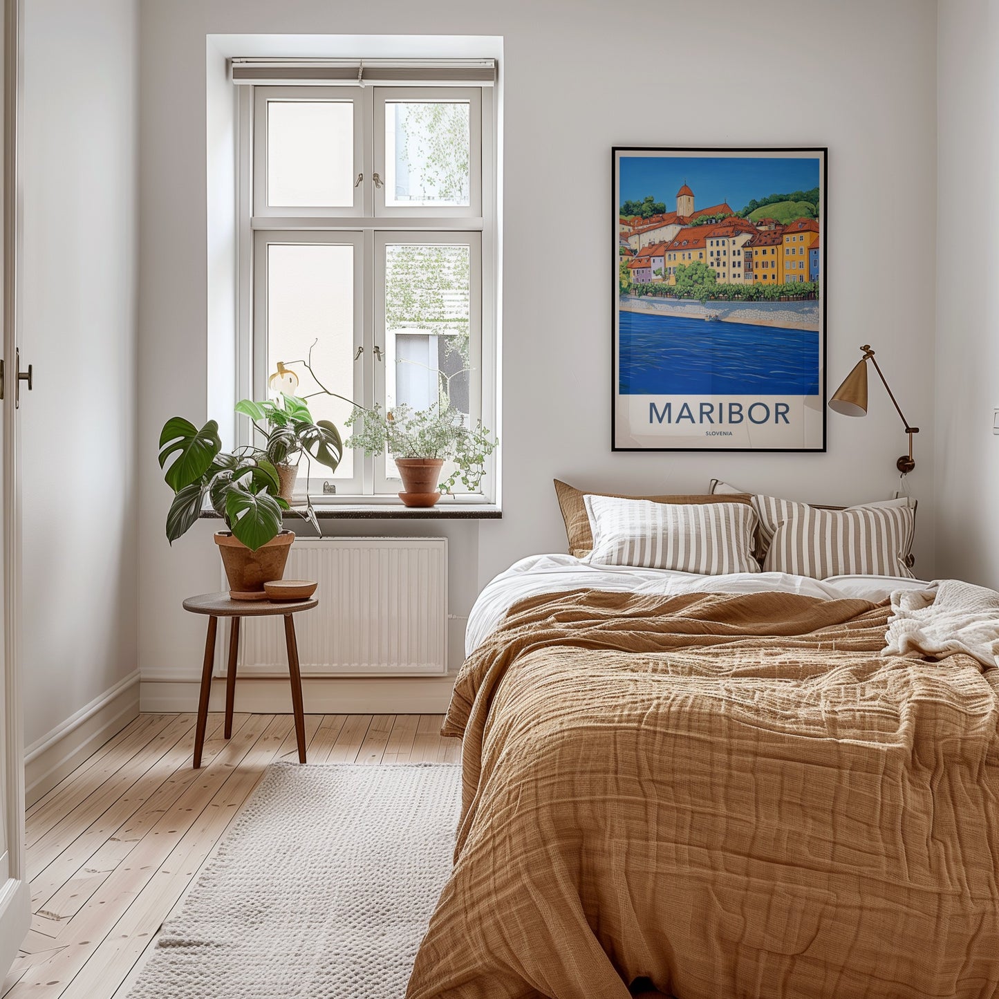 Maribor Poster - Slovenia Travel Art - Historic City River Home Decor