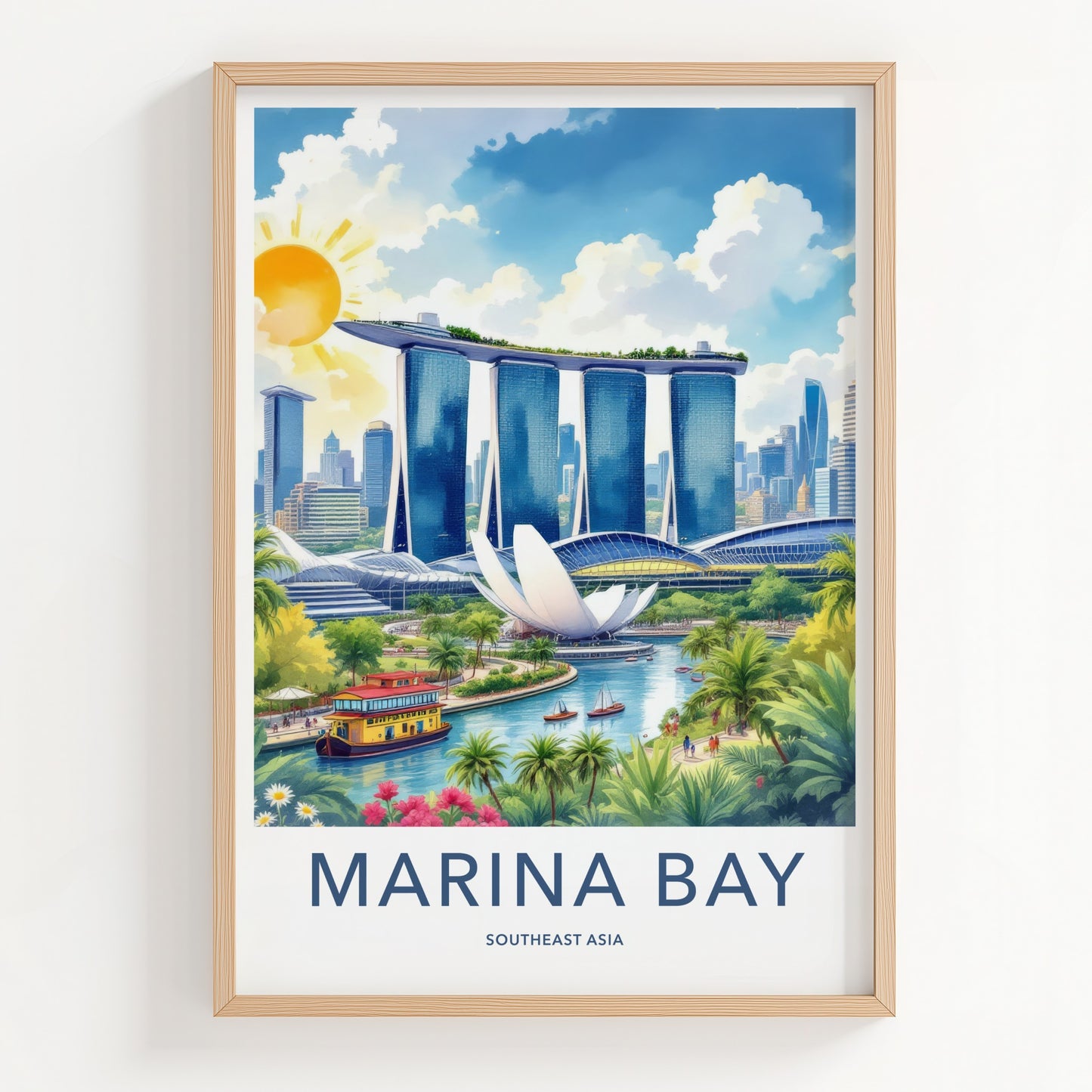 Marina Bay Poster - Singapore Cityscape Waterfront - Grand Skypark Wall Art