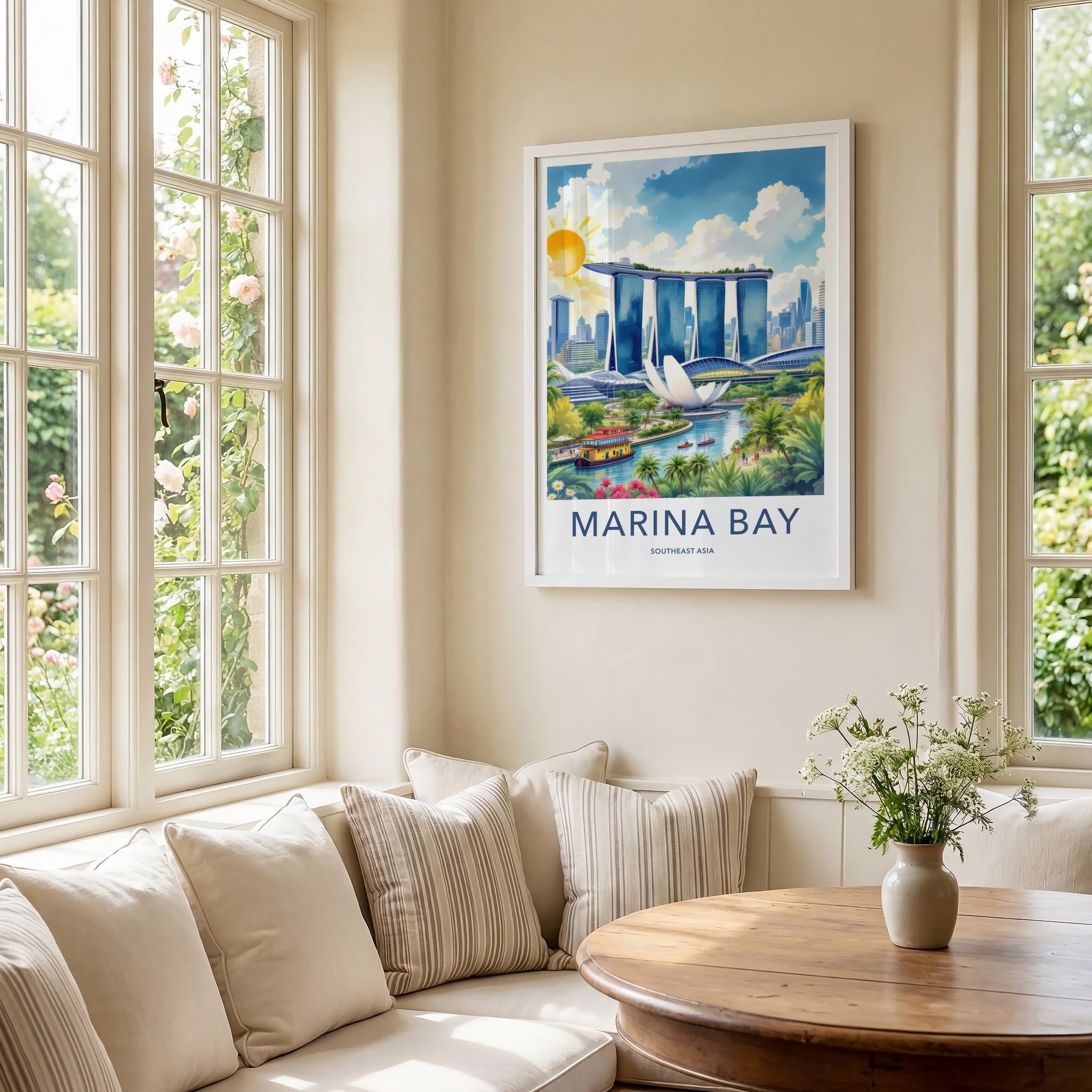 Marina Bay Poster - Singapore Cityscape Waterfront - Grand Skypark Wall Art