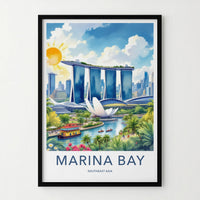 Marina Bay Poster - Singapore Cityscape Waterfront - Grand Skypark Wall Art