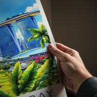 Marina Bay Poster - Singapore Wall Art - Iconic Skypark Hotel Home Decor