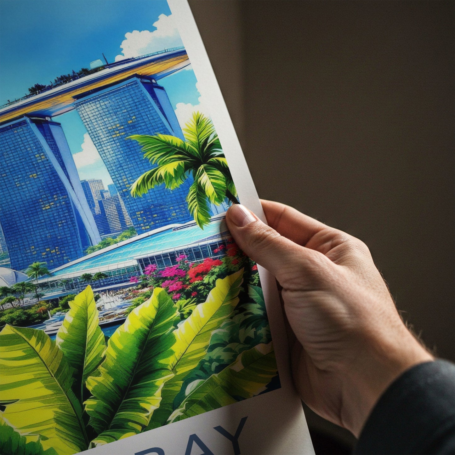 Marina Bay Poster - Singapore Wall Art - Iconic Skypark Hotel Home Decor