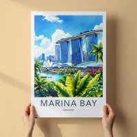 Marina Bay Poster - Singapore Wall Art - Iconic Skypark Hotel Home Decor