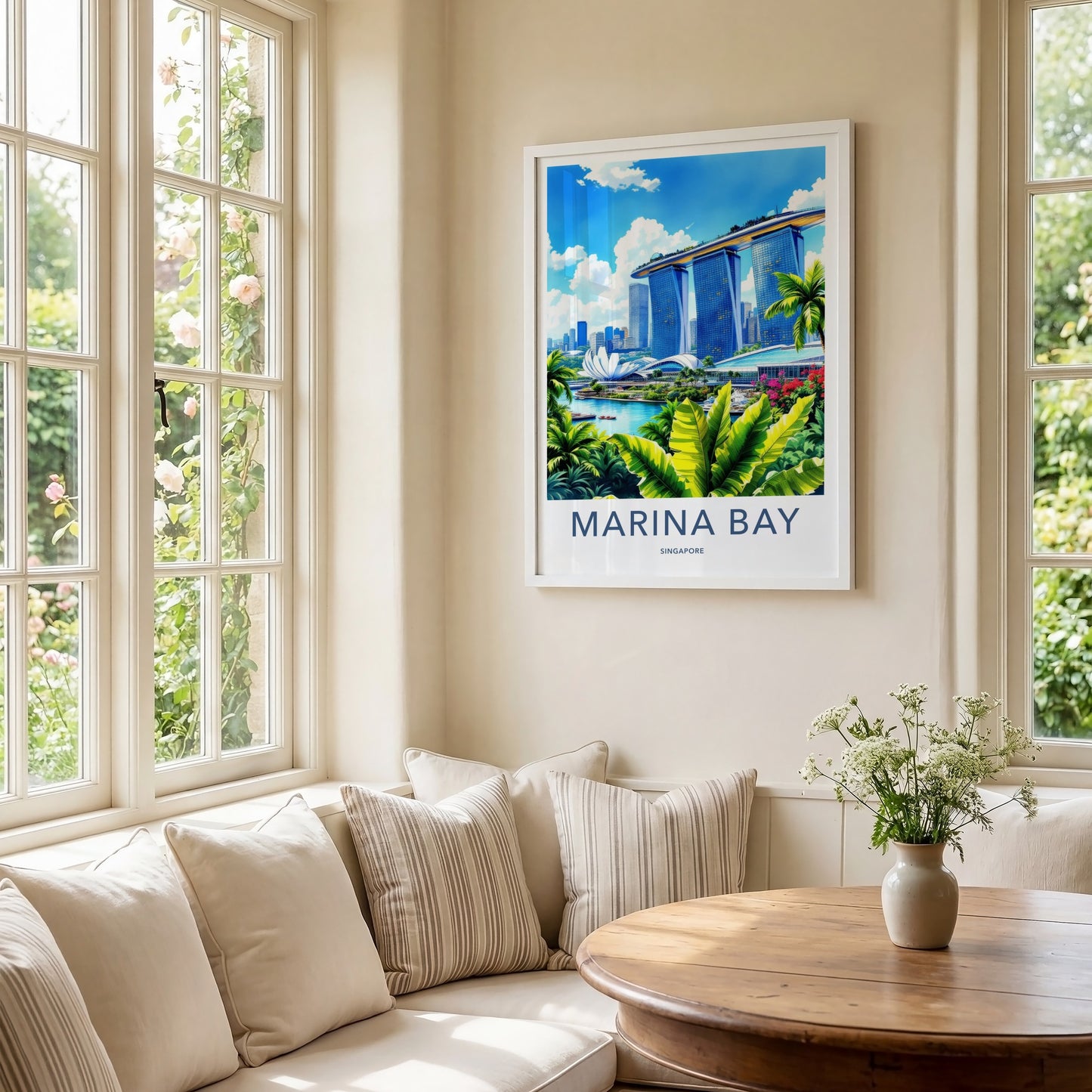 Marina Bay Poster - Singapore Wall Art - Iconic Skypark Hotel Home Decor