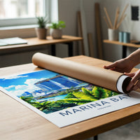 Marina Bay Poster - Singapore Wall Art - Iconic Skypark Hotel Home Decor