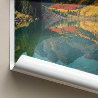 Maroon Bells Poster - Colorado Travel Art - Autumn Mountain Lake Home Decor