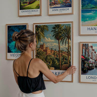 Marrakech Poster - Morocco Travel Art - Ancient City Mountains Home Decor