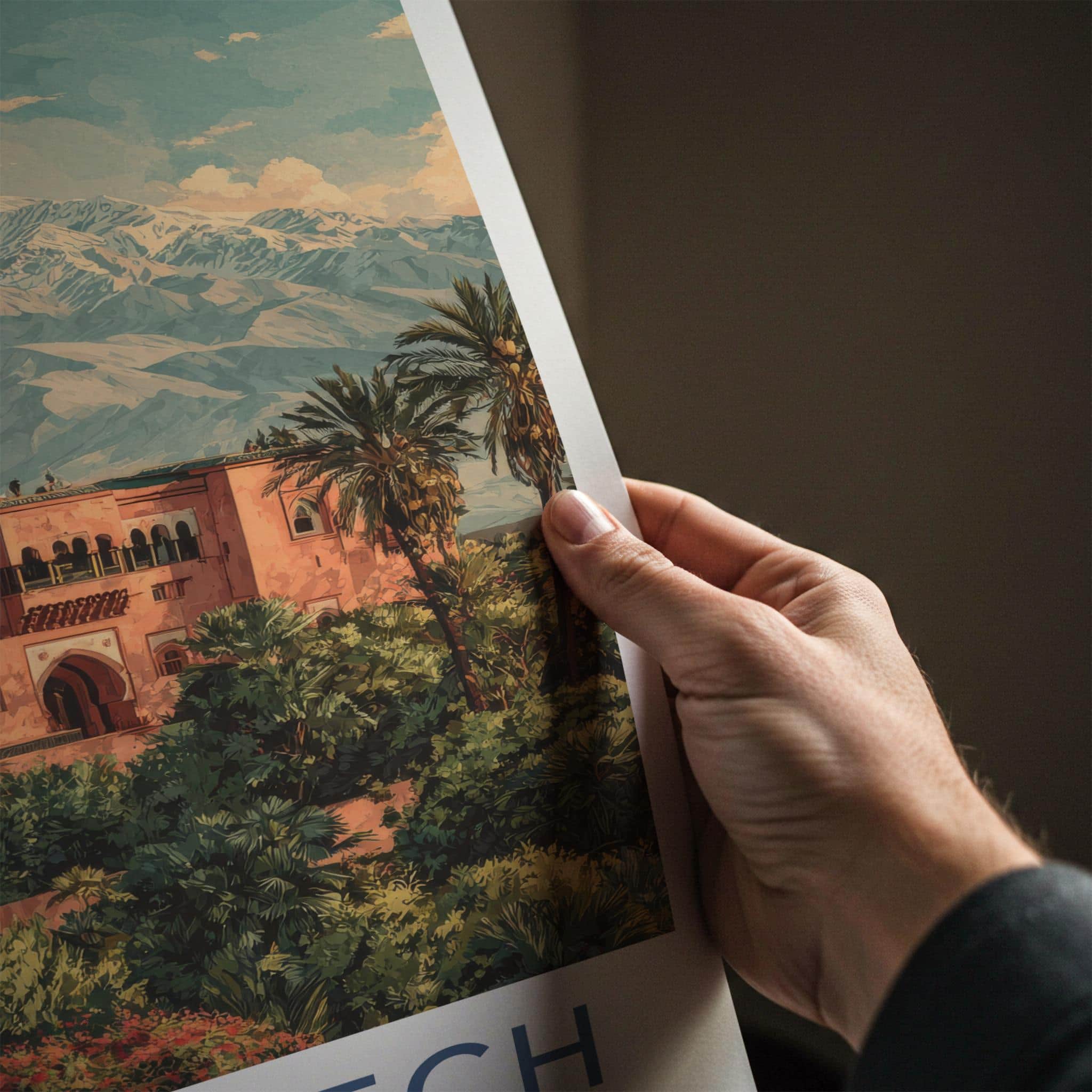 Marrakech Poster - Morocco Travel Art - Vibrant Garden Palace Wall Decor