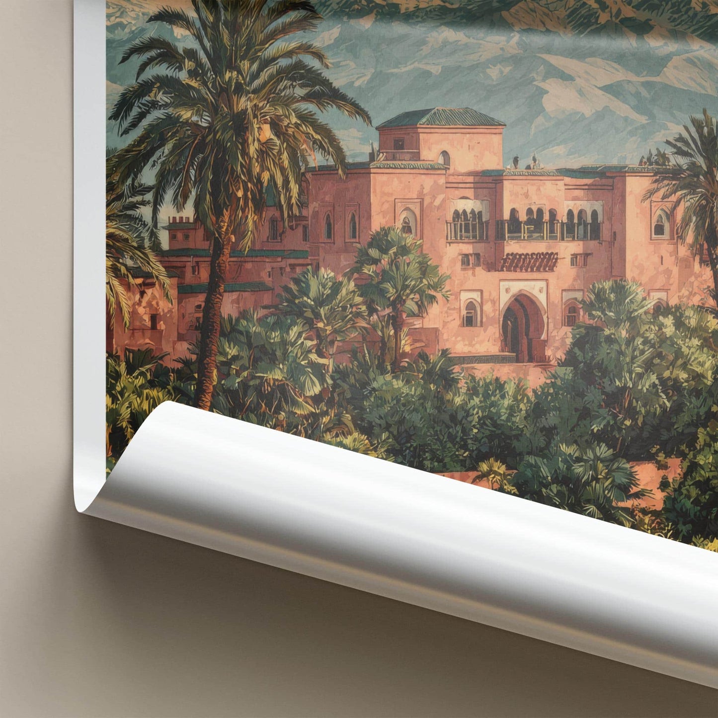 Marrakech Poster - Morocco Travel Art - Vibrant Garden Palace Wall Decor