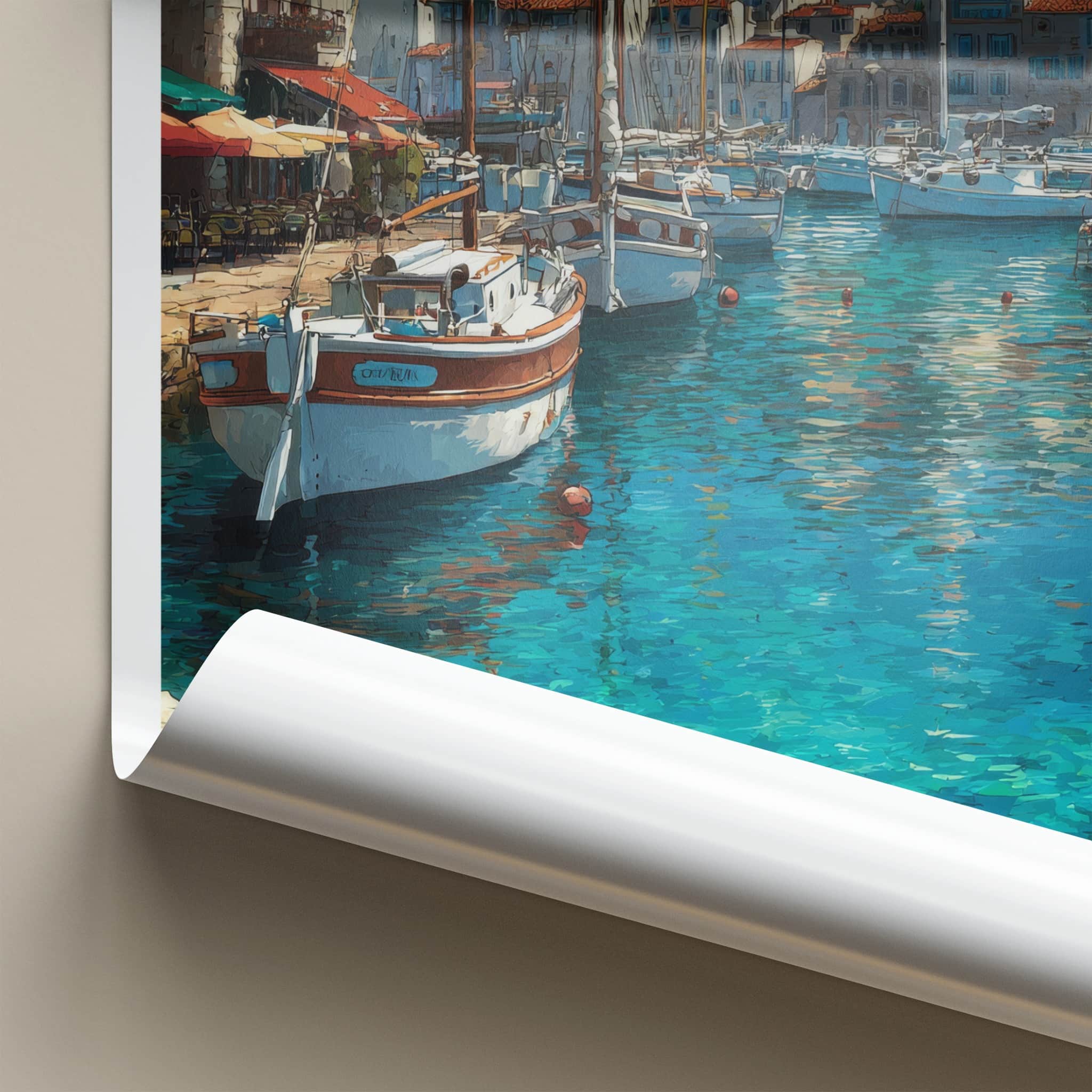Marseille Poster - France Travel Art - Boats Blue Water Home Decor
