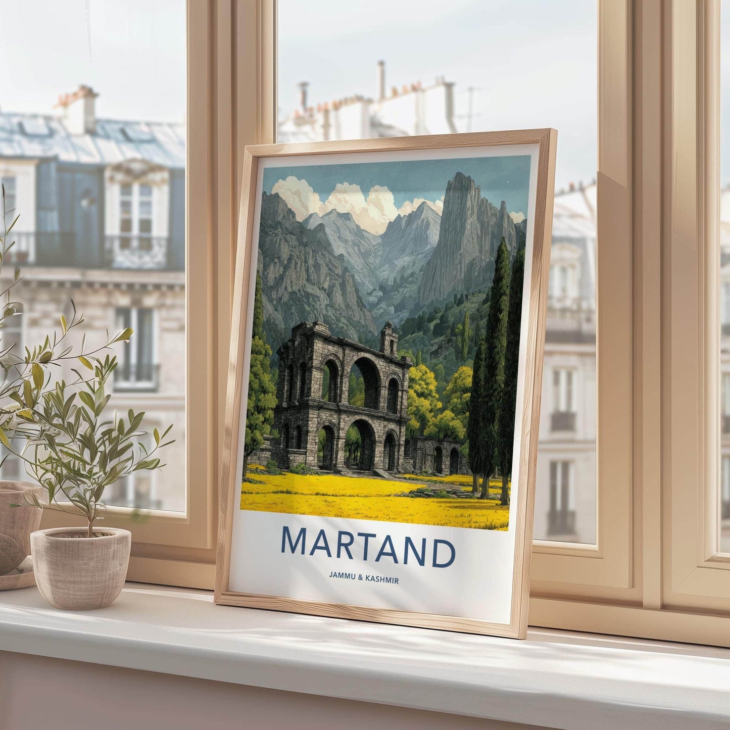Martand Poster - India Travel Art - Jammu And Kashmir ancient temple complex Home Decor