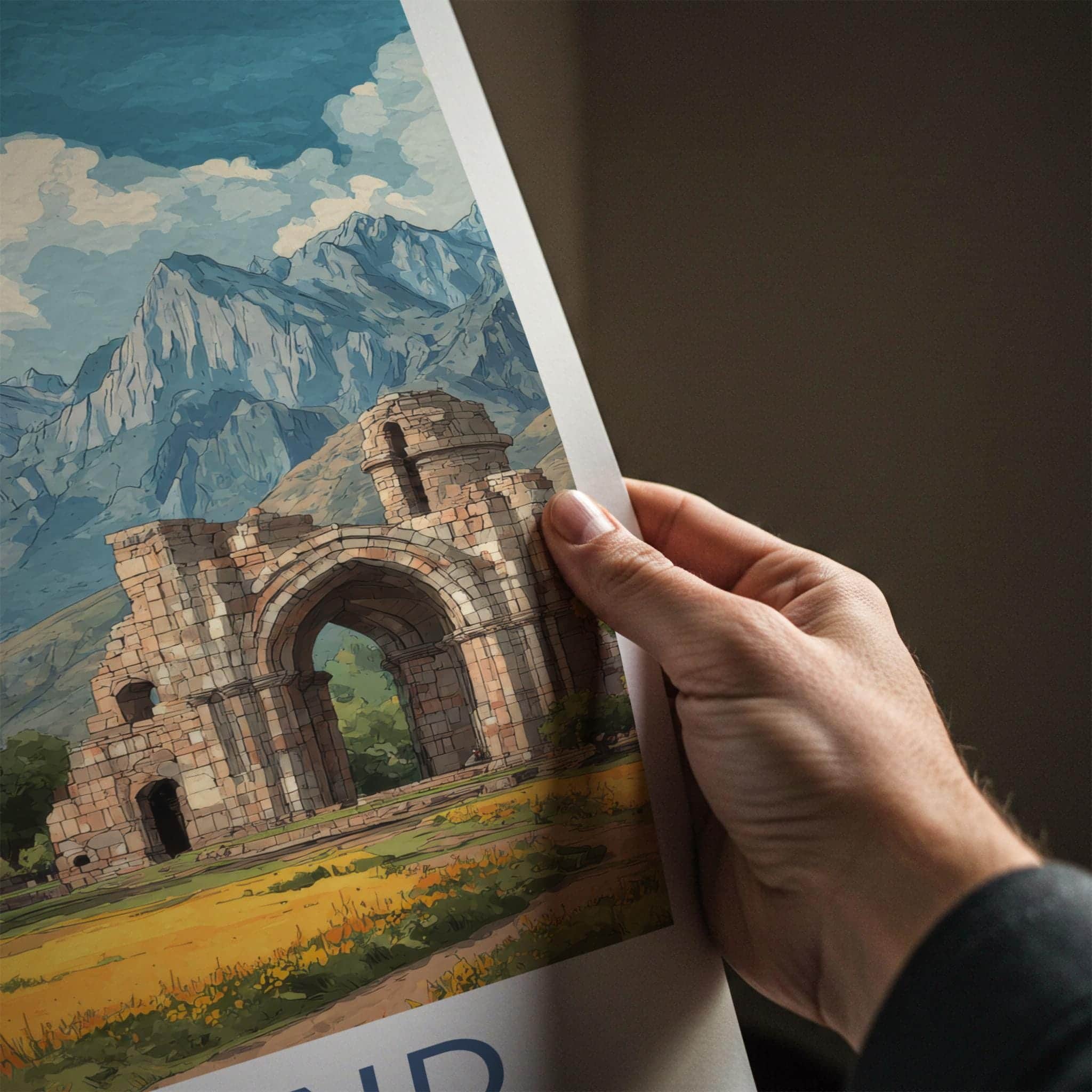 Martand Poster - India Travel Art - Jammu Kashmir Ruins Home Decor