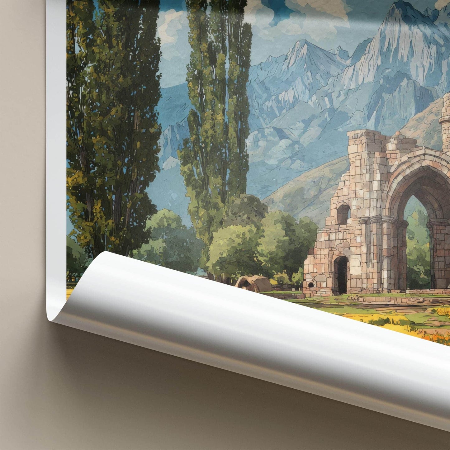 Martand Poster - India Travel Art - Jammu Kashmir Ruins Home Decor