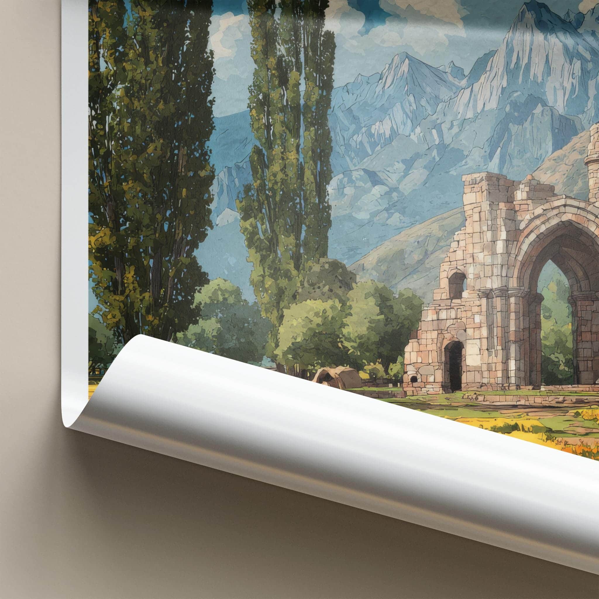 Martand Poster - India Travel Art - Jammu Kashmir Ruins Home Decor