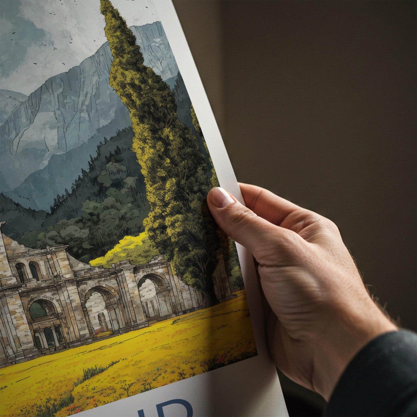 Martand Poster - India Travel Art - Jammu Kashmir Ruins Home Decor