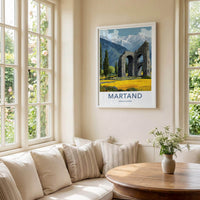 Martand Poster - India Travel Art - Jammu Kashmir Stone Temple Ruins Home Decor
