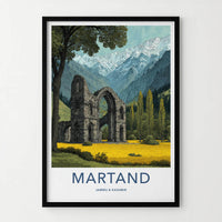 Martand Poster - India Wall Art - Jammu and Kashmir Ruins Home Decor