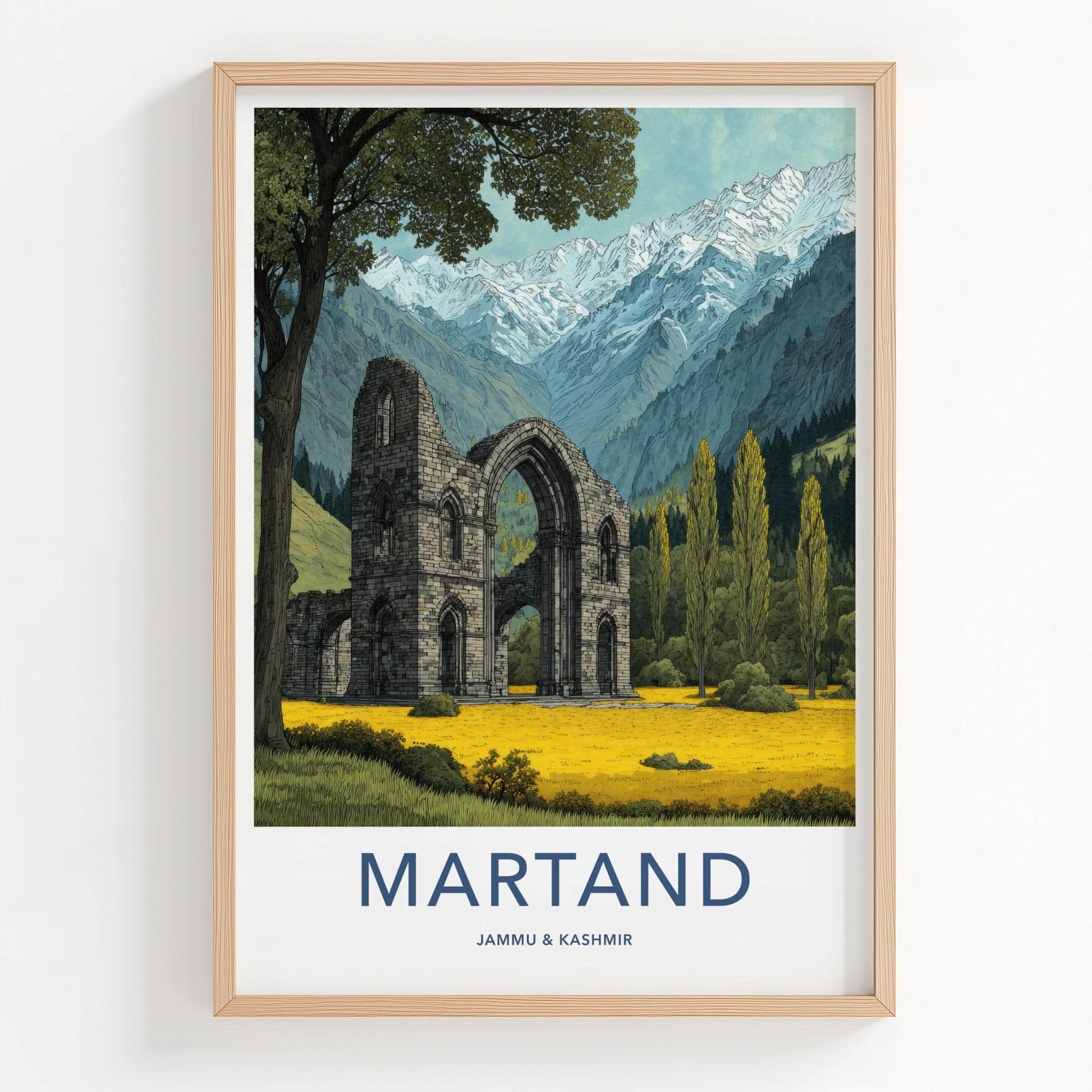 Martand Poster - India Wall Art - Jammu and Kashmir Ruins Home Decor