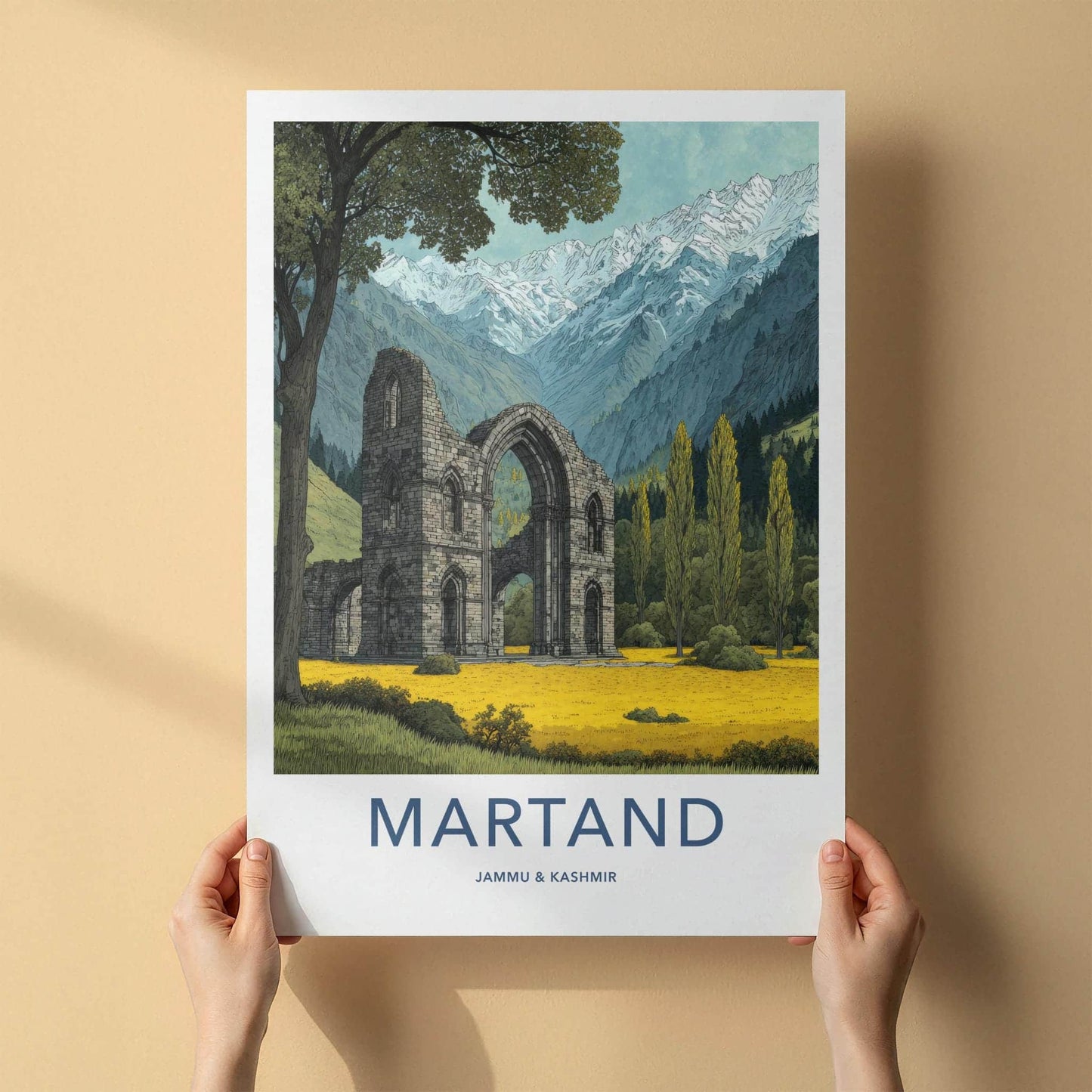 Martand Poster - India Wall Art - Jammu and Kashmir Ruins Home Decor