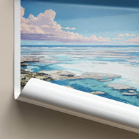 Matacawalevu Poster - Fiji Travel Art - Shallow Reef Blue Wall Decor
