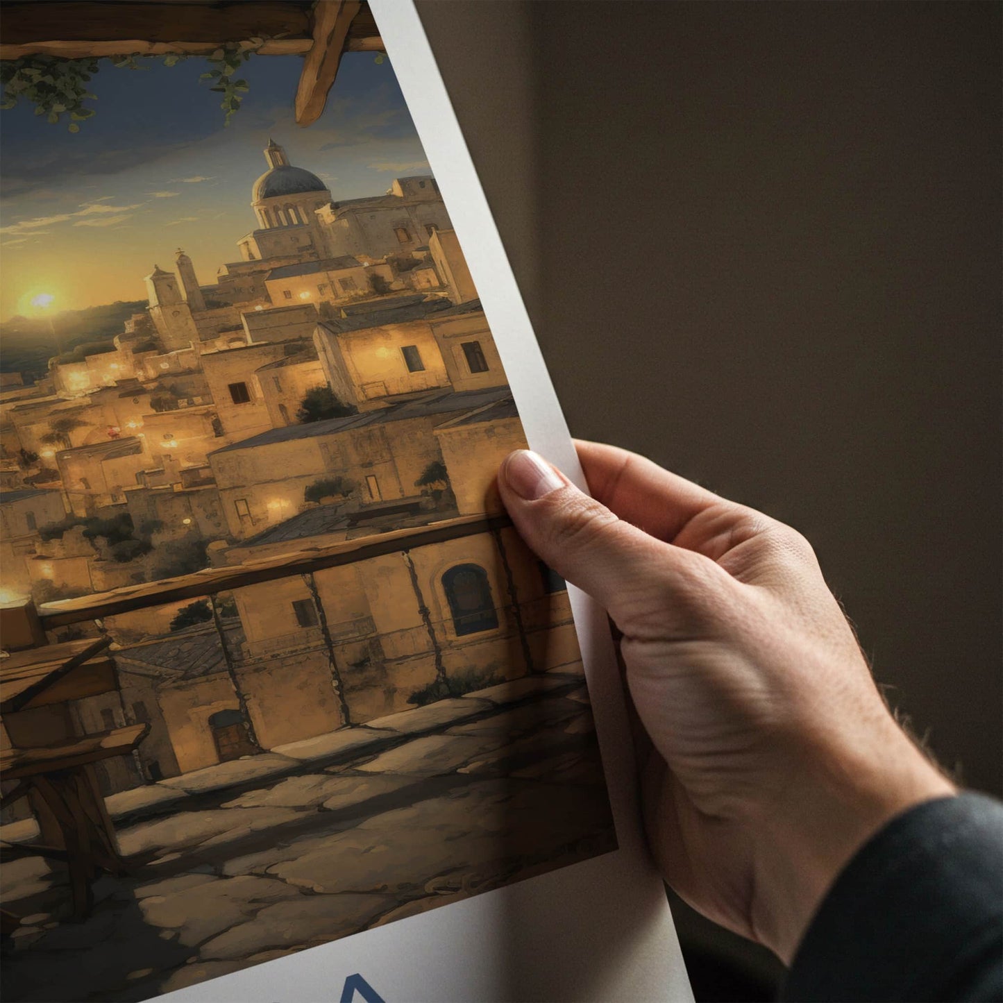 Matera Poster - Italy Travel Art - Historic City Sunset Home Decor