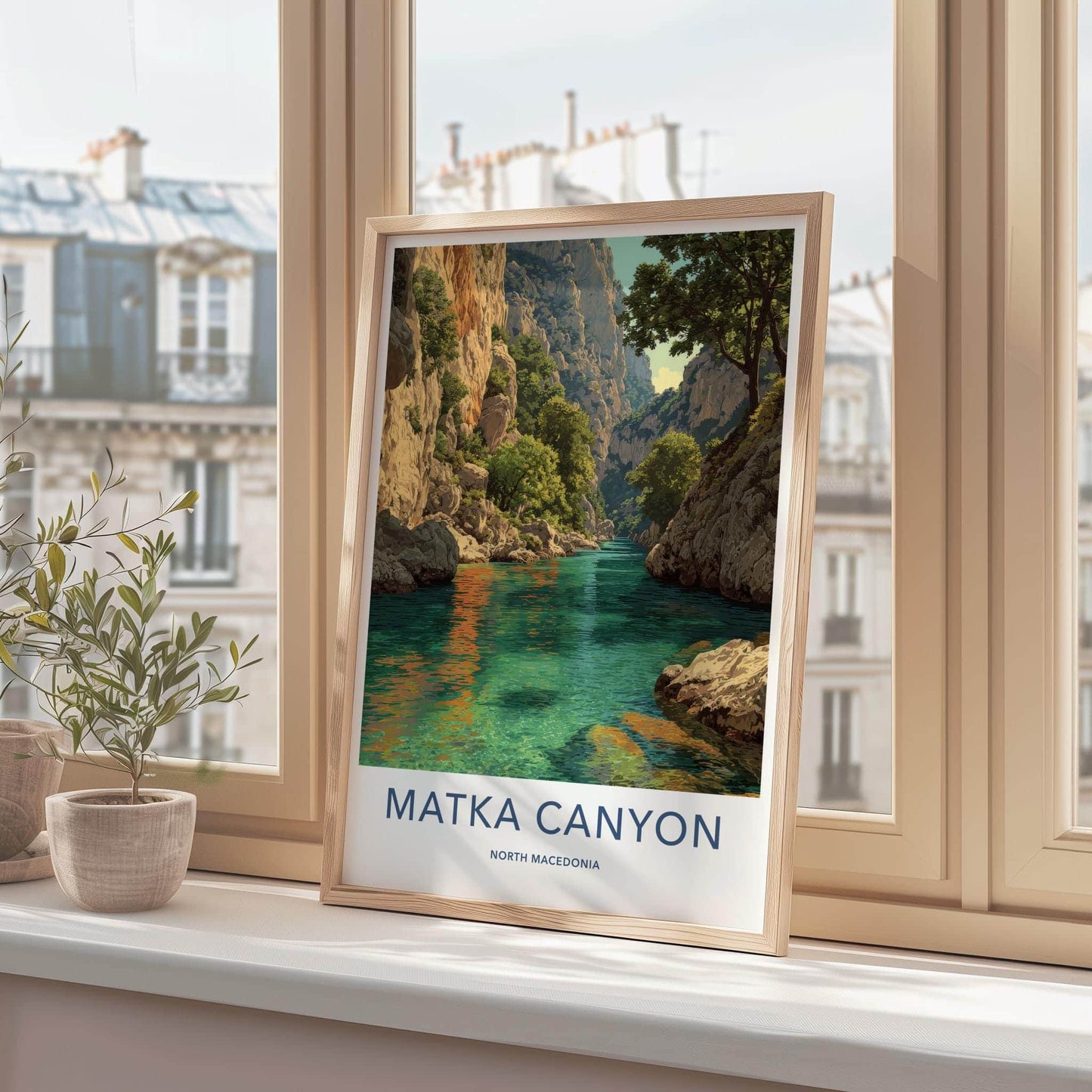 Matka Canyon Poster - North Macedonia Art Print - Turquoise River Canyon Home Art