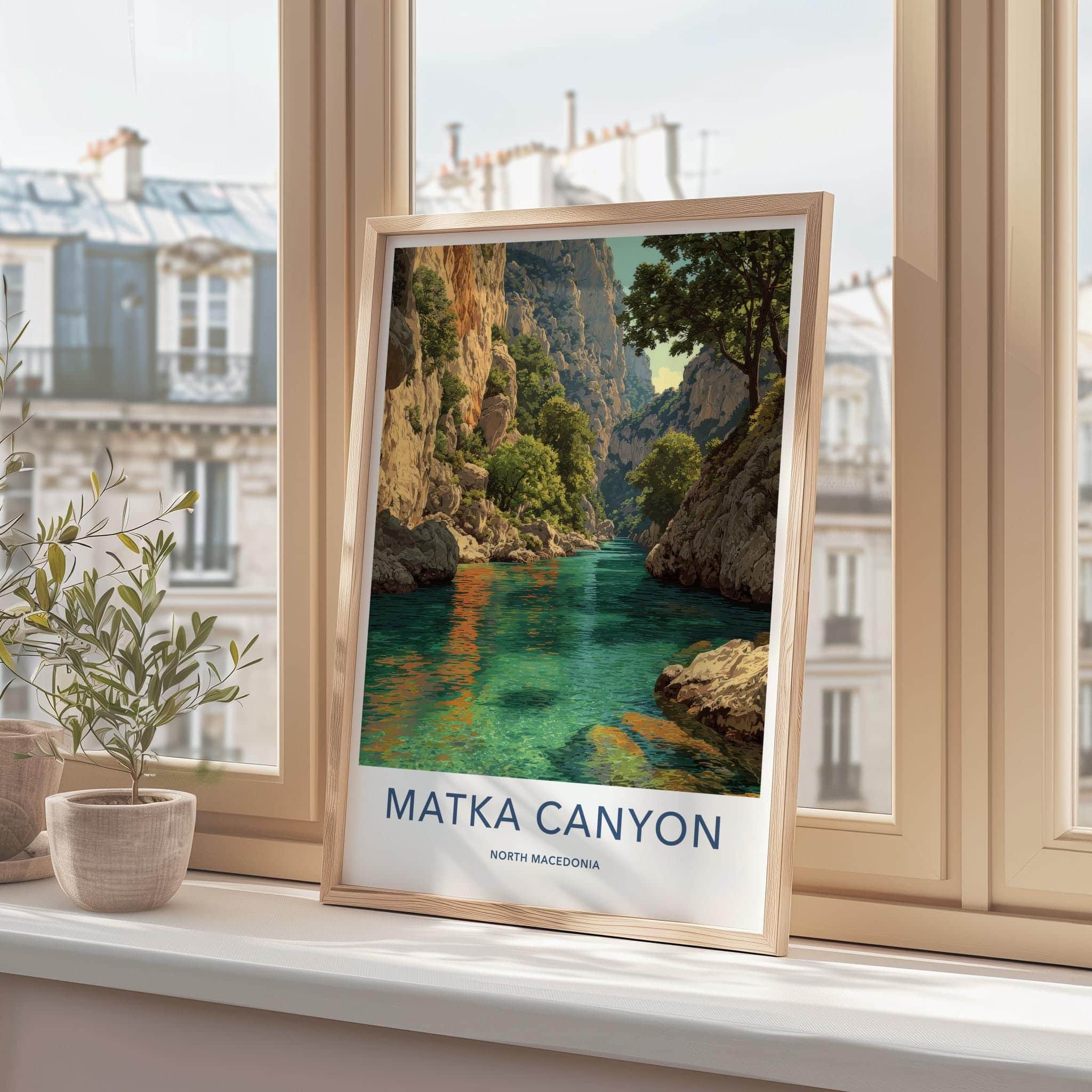 Matka Canyon Poster - North Macedonia Art Print - Turquoise River Canyon Home Art