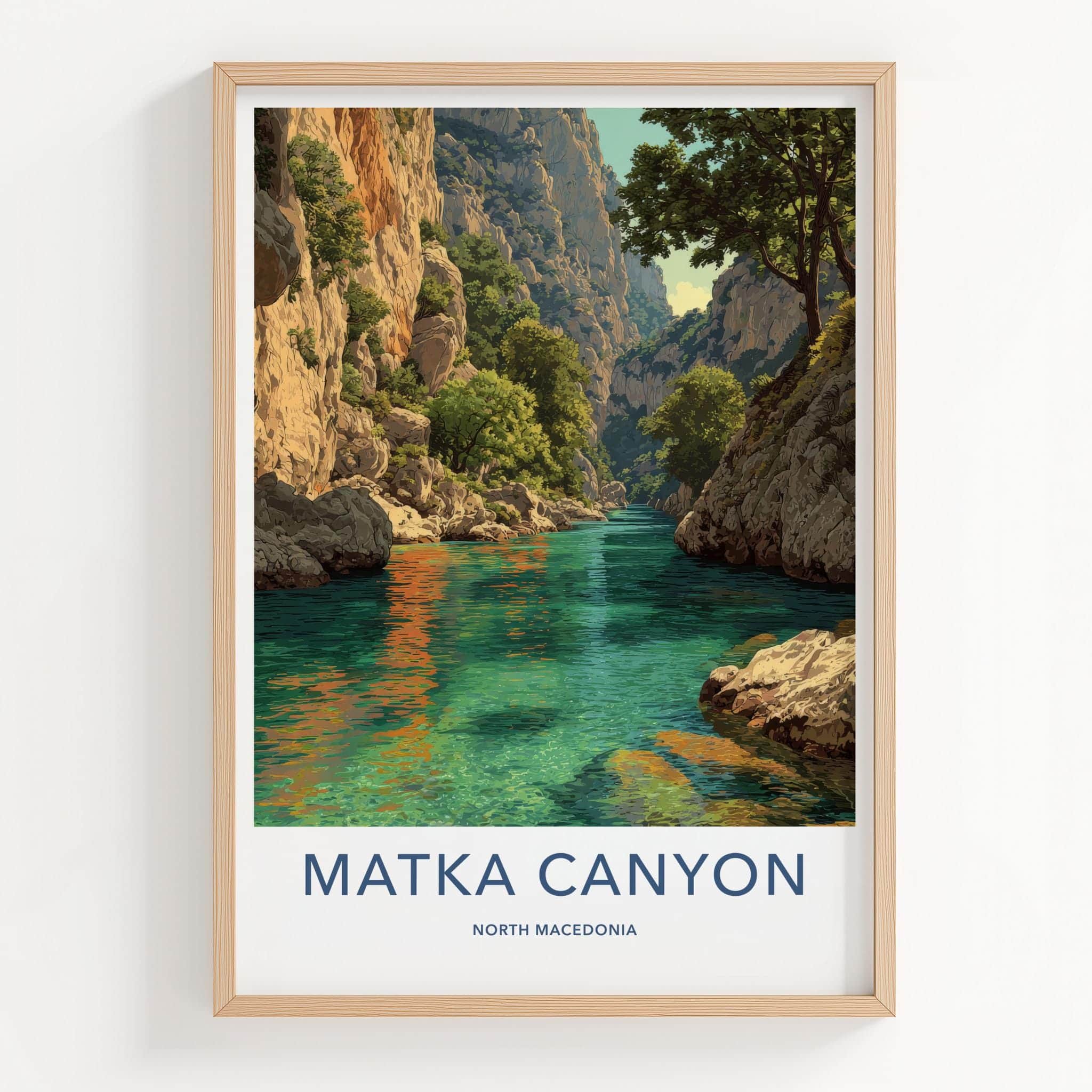Matka Canyon Poster - North Macedonia Art Print - Turquoise River Canyon Home Art