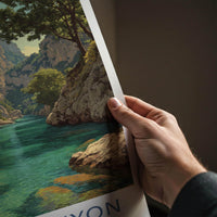 Matka Canyon Poster - North Macedonia Art Print - Turquoise River Canyon Home Art