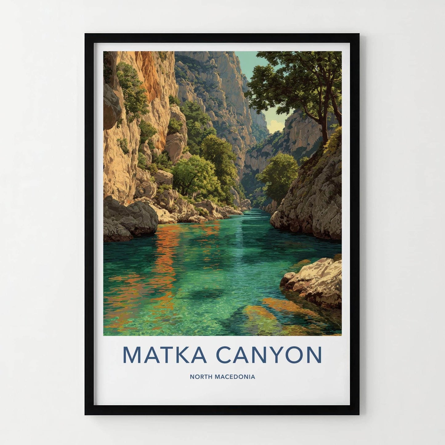 Matka Canyon Poster - North Macedonia Art Print - Turquoise River Canyon Home Art