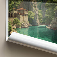 Matka Canyon Poster - North Macedonia Fine Art - Green Water Monastery Gift