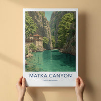 Matka Canyon Poster - North Macedonia Fine Art - Green Water Monastery Gift