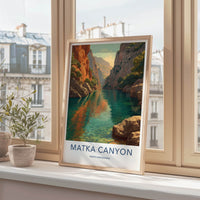 Matka Canyon Poster - North Macedonia Travel Art Blue Water Gallery Art