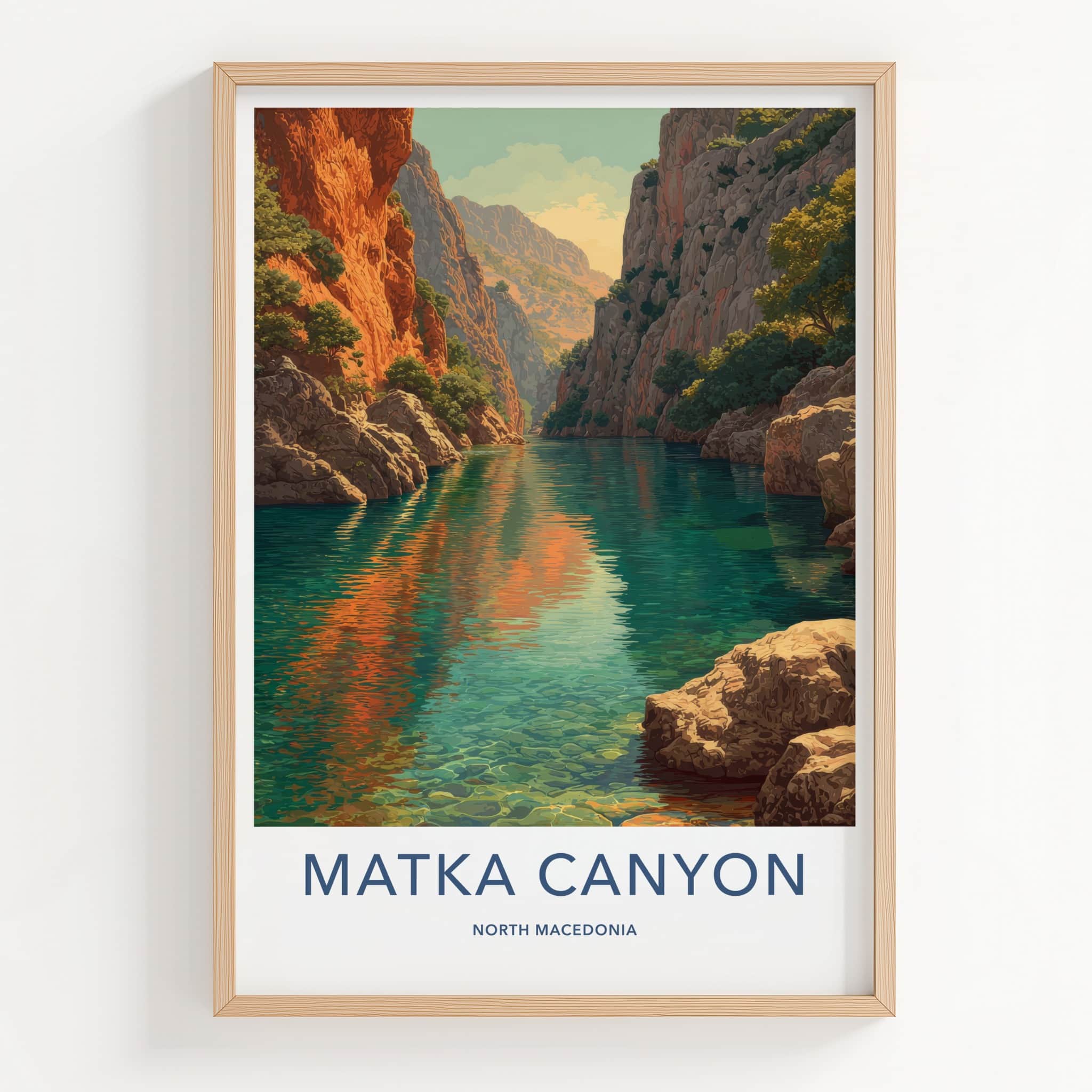 Matka Canyon Poster - North Macedonia Travel Art Blue Water Gallery Art