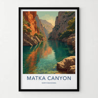 Matka Canyon Poster - North Macedonia Travel Art Blue Water Gallery Art