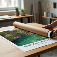 Matka Canyon Poster - North Macedonia Travel Art - River Cliff Monastery Home Decor