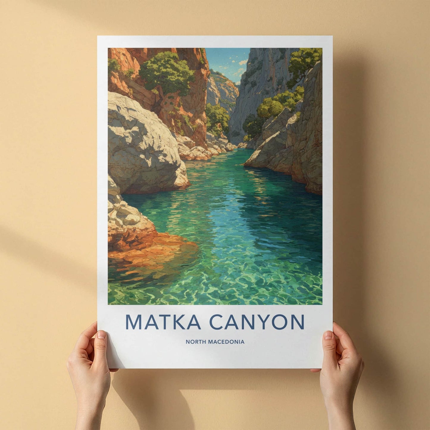 Matka Canyon Poster - North Macedonia Travel Print - Clear River Canyon Home Decor