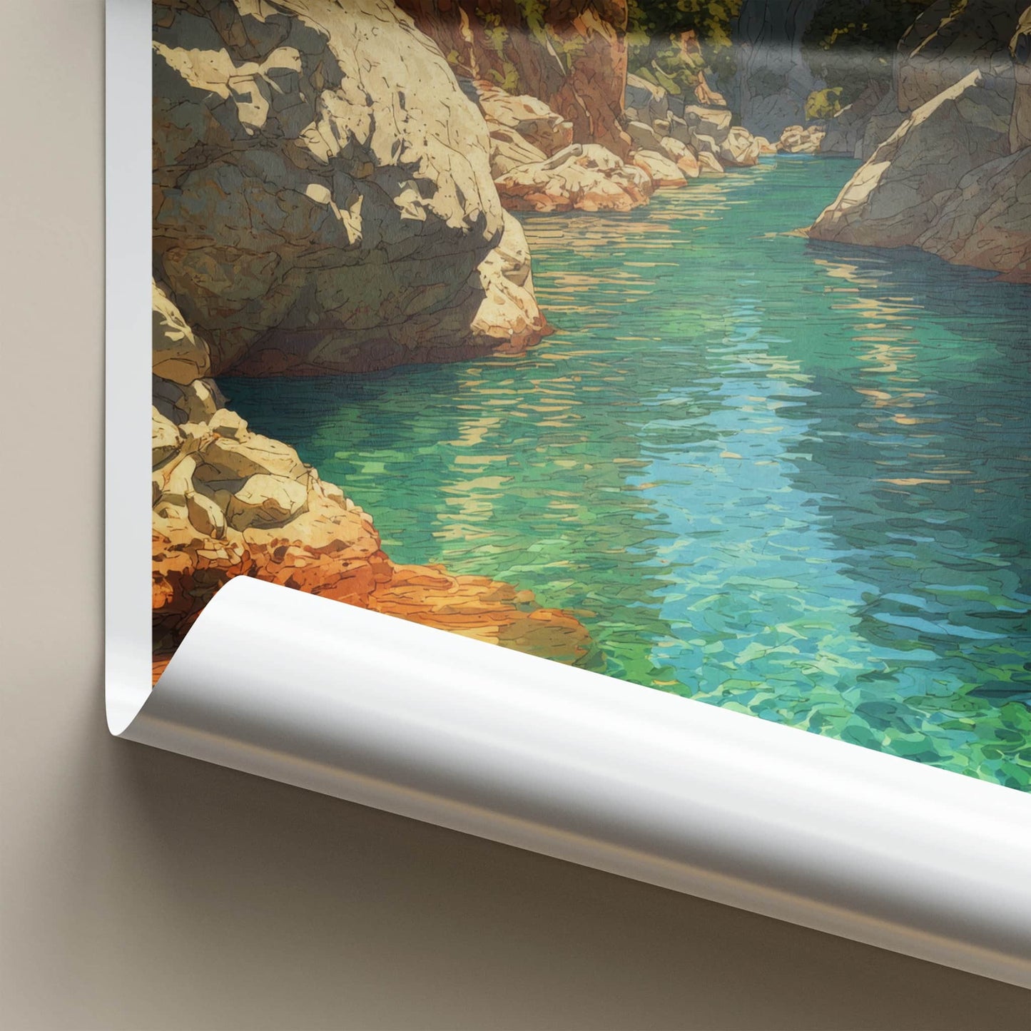 Matka Canyon Poster - North Macedonia Travel Print - Clear River Canyon Home Decor
