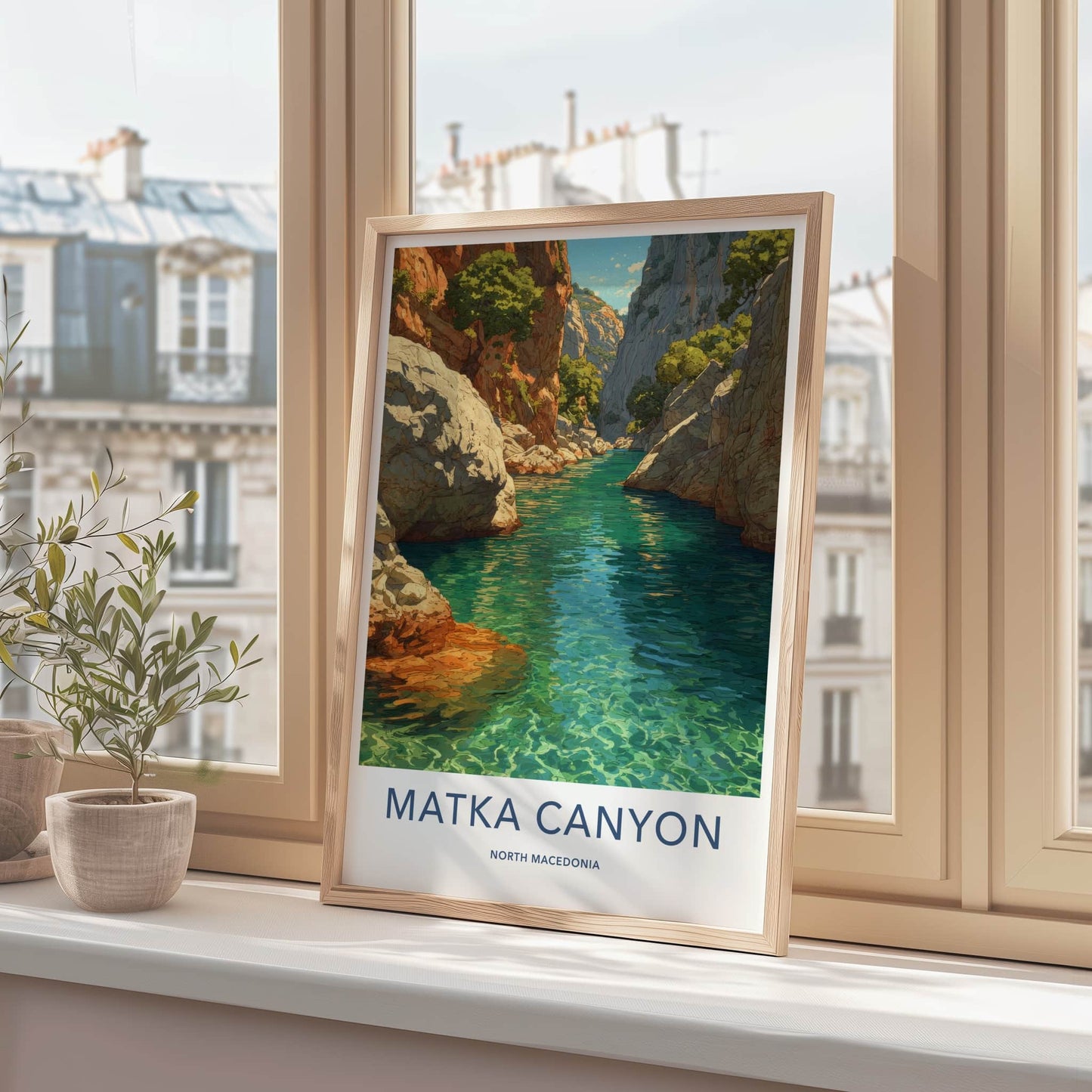 Matka Canyon Poster - North Macedonia Travel Print - Clear River Canyon Home Decor