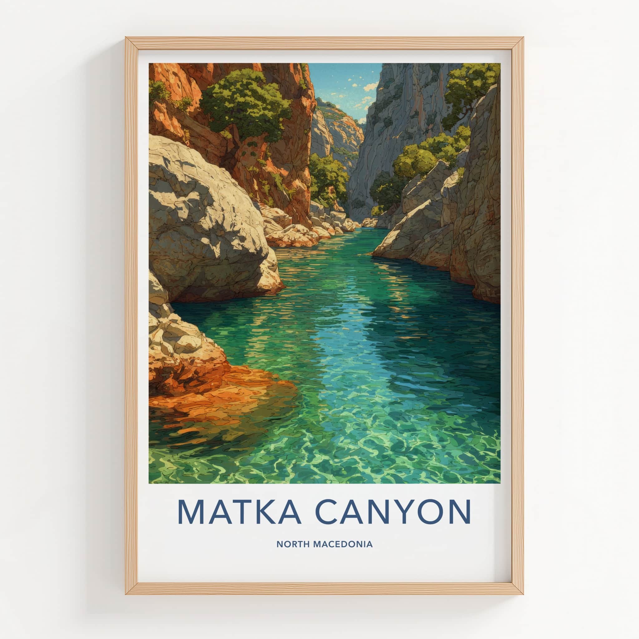 Matka Canyon Poster - North Macedonia Travel Print - Clear River Canyon Home Decor