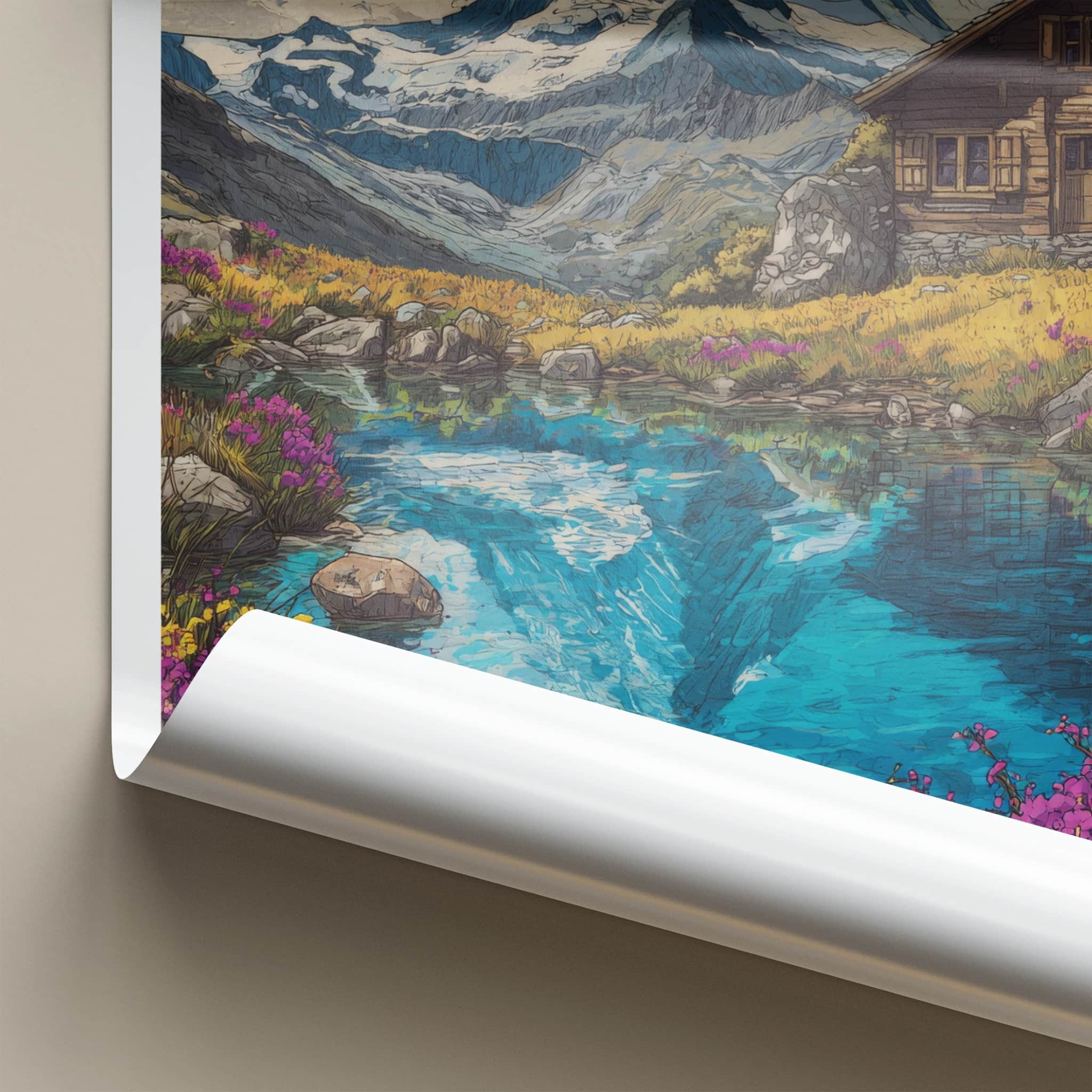 Matterhorn Poster - Switzerland Fine Art - Mountain Lake Cabin Wall Art