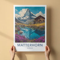 Matterhorn Poster - Switzerland Fine Art - Mountain Lake Cabin Wall Art