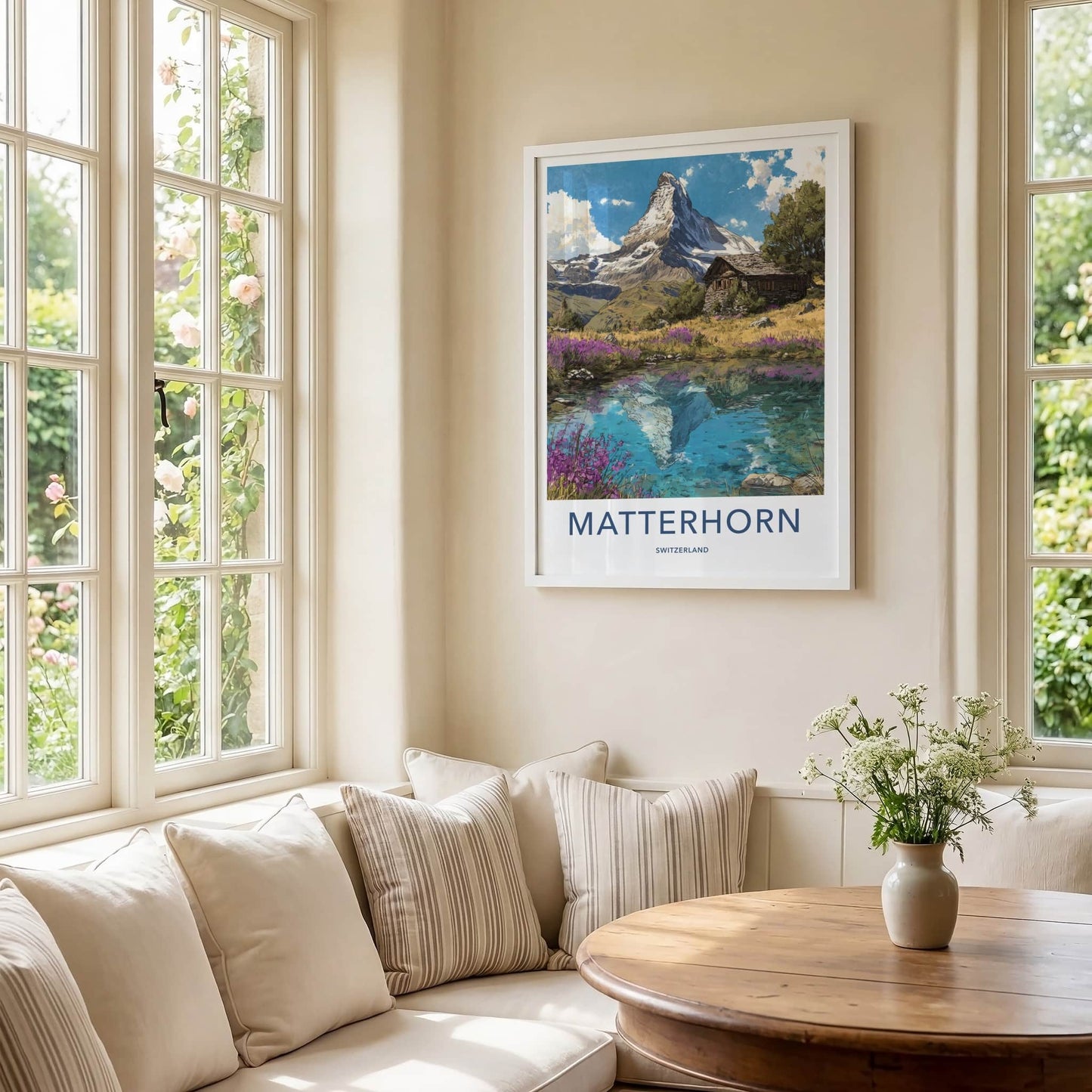 Matterhorn Poster - Switzerland Fine Art - Mountain Lake Cabin Wall Art 2