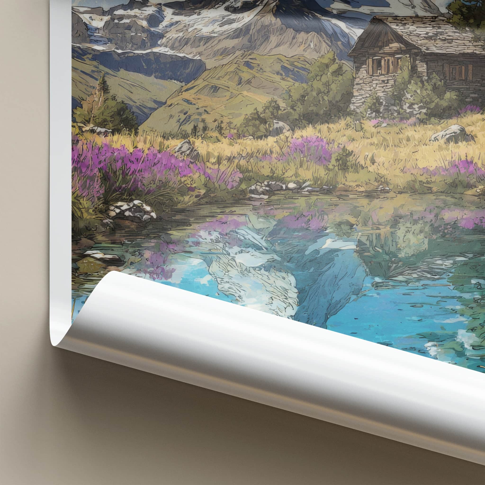 Matterhorn Poster - Switzerland Fine Art - Mountain Lake Cabin Wall Art 2