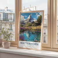 Matterhorn Poster - Switzerland Fine Art - Mountain Lake Cabin Wall Art 2