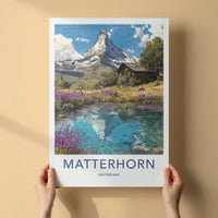 Matterhorn Poster - Switzerland Fine Art - Mountain Lake Cabin Wall Art 2