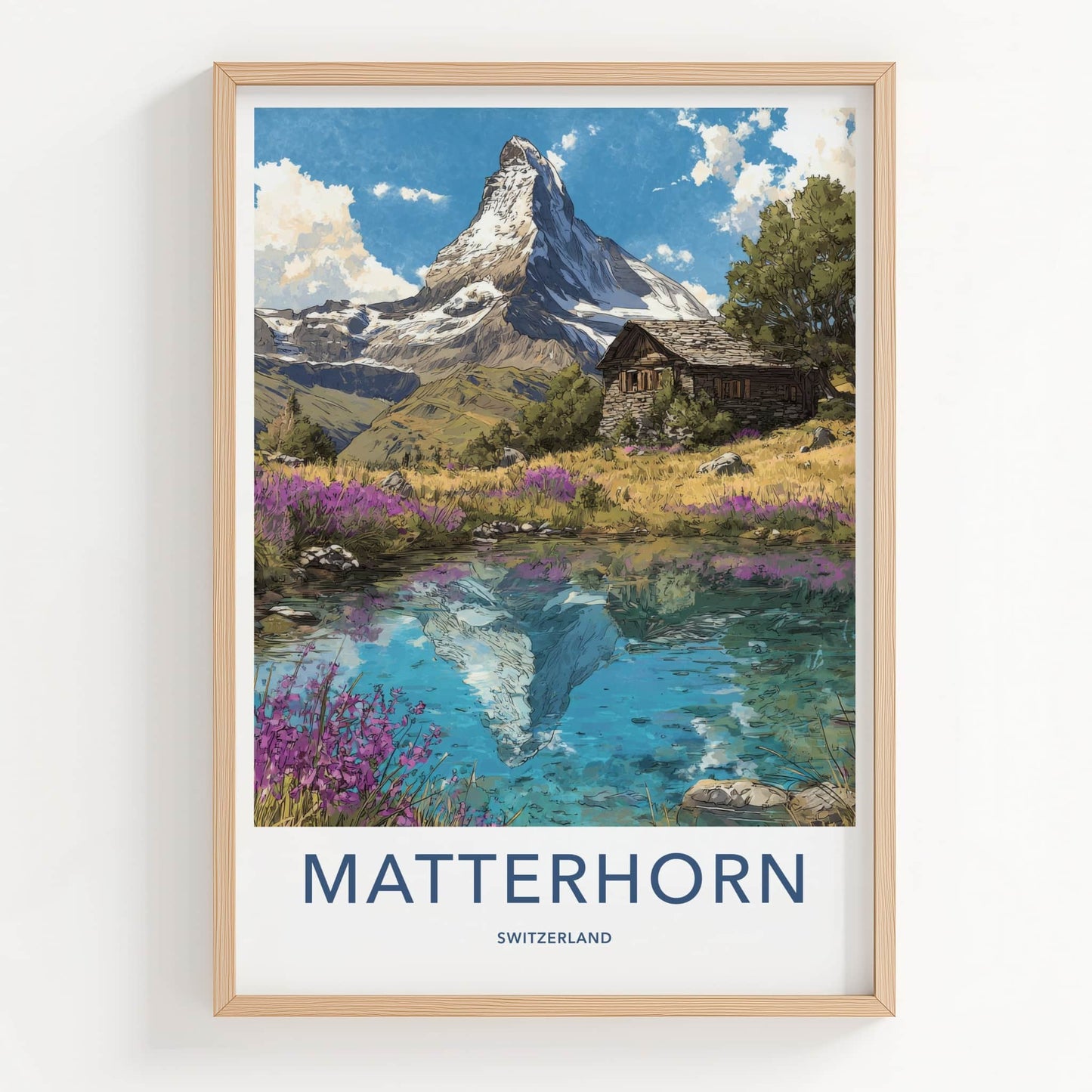 Matterhorn Poster - Switzerland Fine Art - Mountain Lake Cabin Wall Art 2