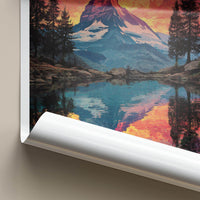Matterhorn Poster - Switzerland Travel Art - Alpine Lake Reflection Home Decor