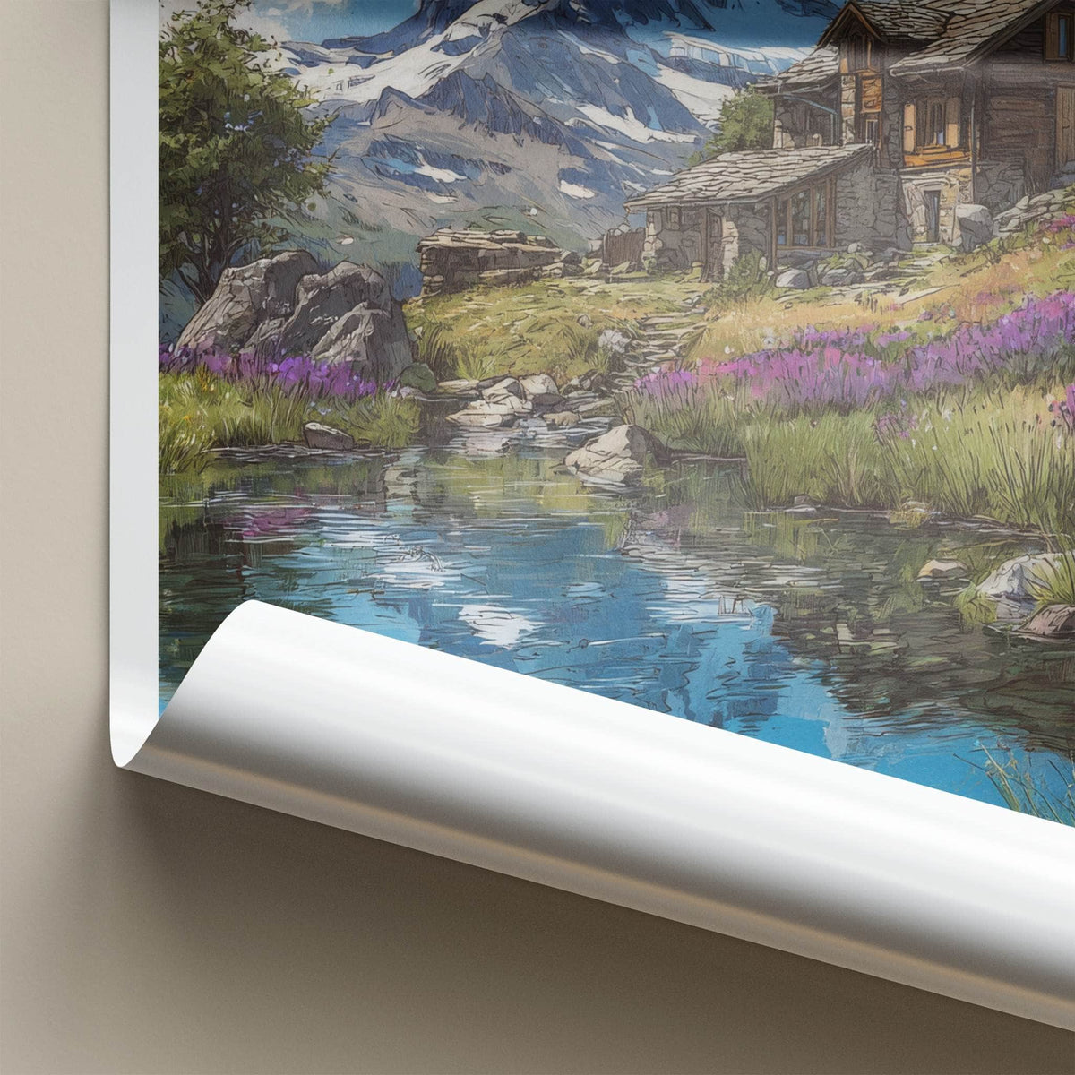 Matterhorn Poster - Switzerland Wall Art Alpine Mountain Reflection
