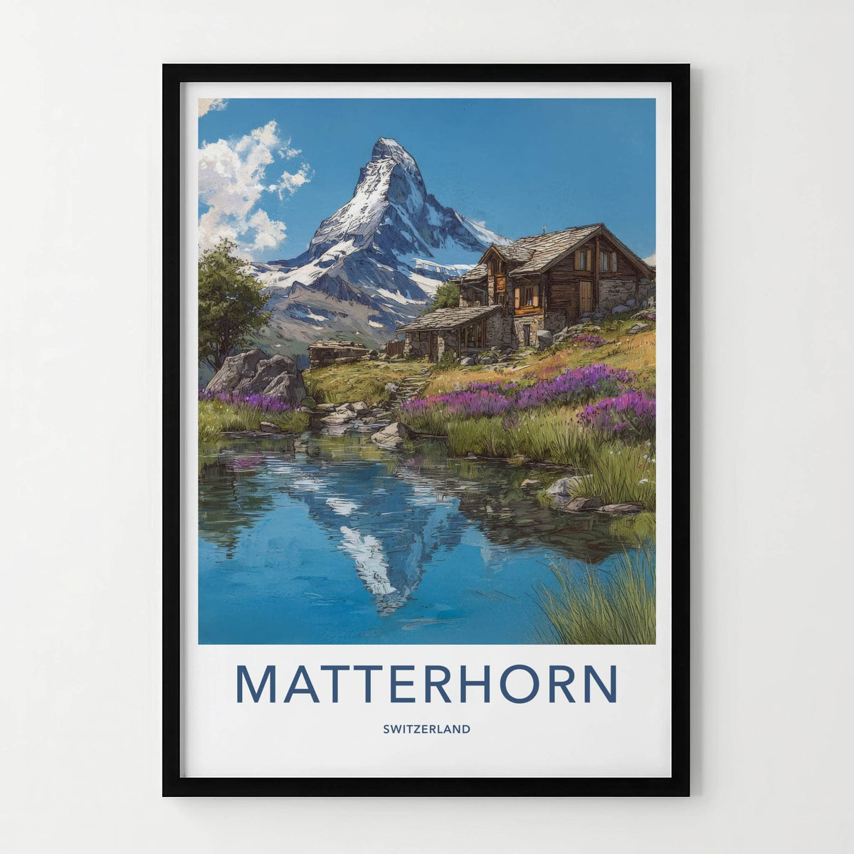 Matterhorn Poster - Switzerland Wall Art Alpine Mountain Reflection